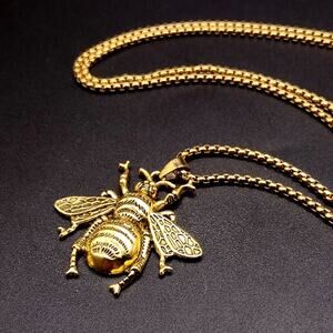 Gold Plated Bumblebee Honeybee Necklace Boho Women's Anniversary Birthday Gift